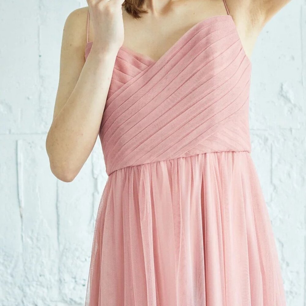 Amsale Blush Tulle Bridesmaid Dress - size 10